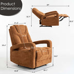 Set of 1 Upholstered Push Recliner Chair