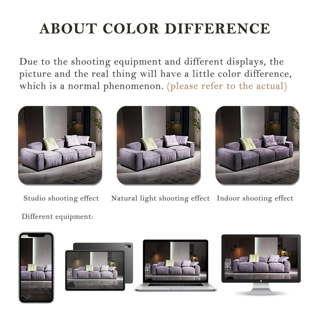 110'' Square Sofa Masha Velvet with Four-seater for Living Room Sofa-bed