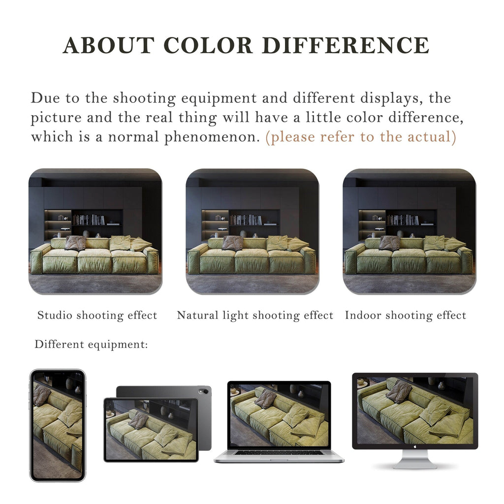 110'' Square Sofa Masha Velvet with Four-seater for Living Room Sofa-bed