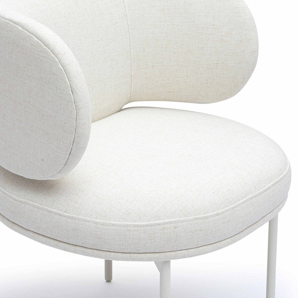 Chaise de salle à manger en lin crème Maurene