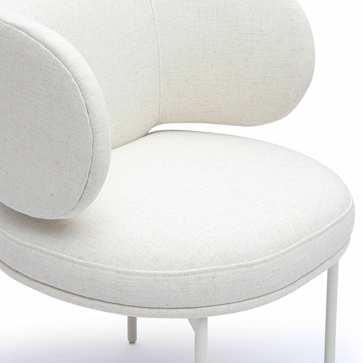 Chaise de salle à manger en lin crème Maurene