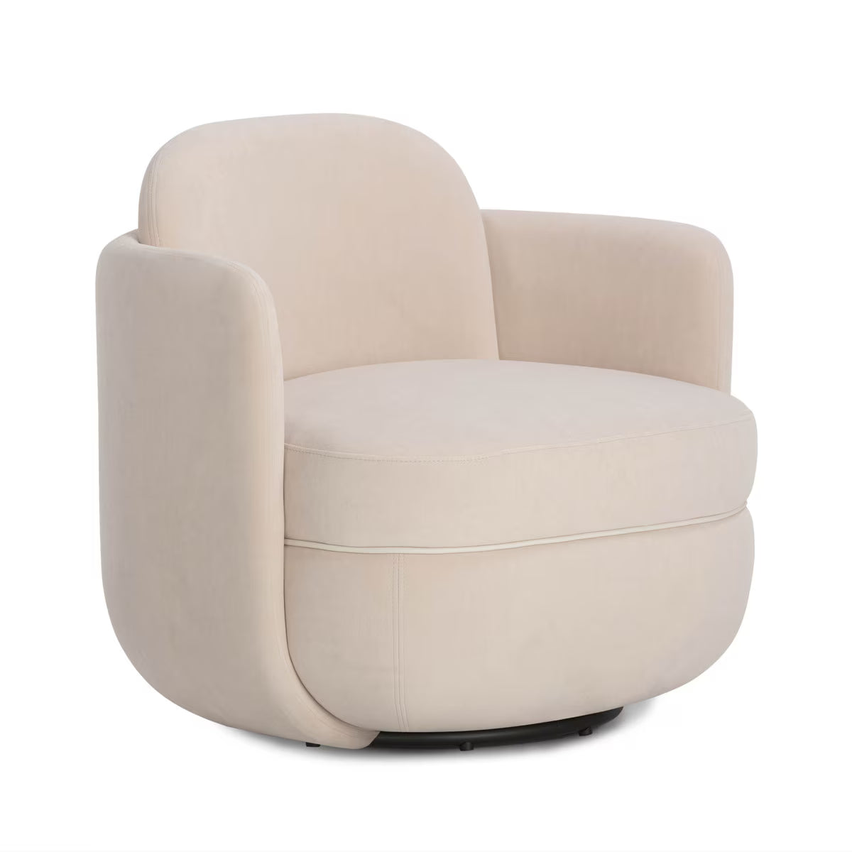 Chaise pivotante Sofie en velours rose clair