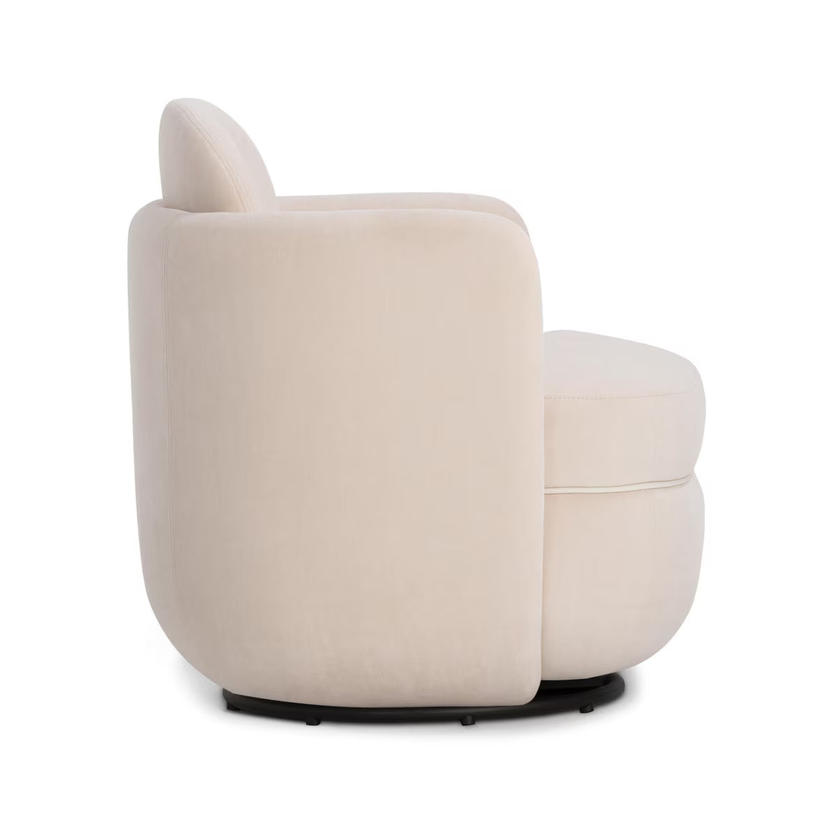 Chaise pivotante Sofie en velours rose clair
