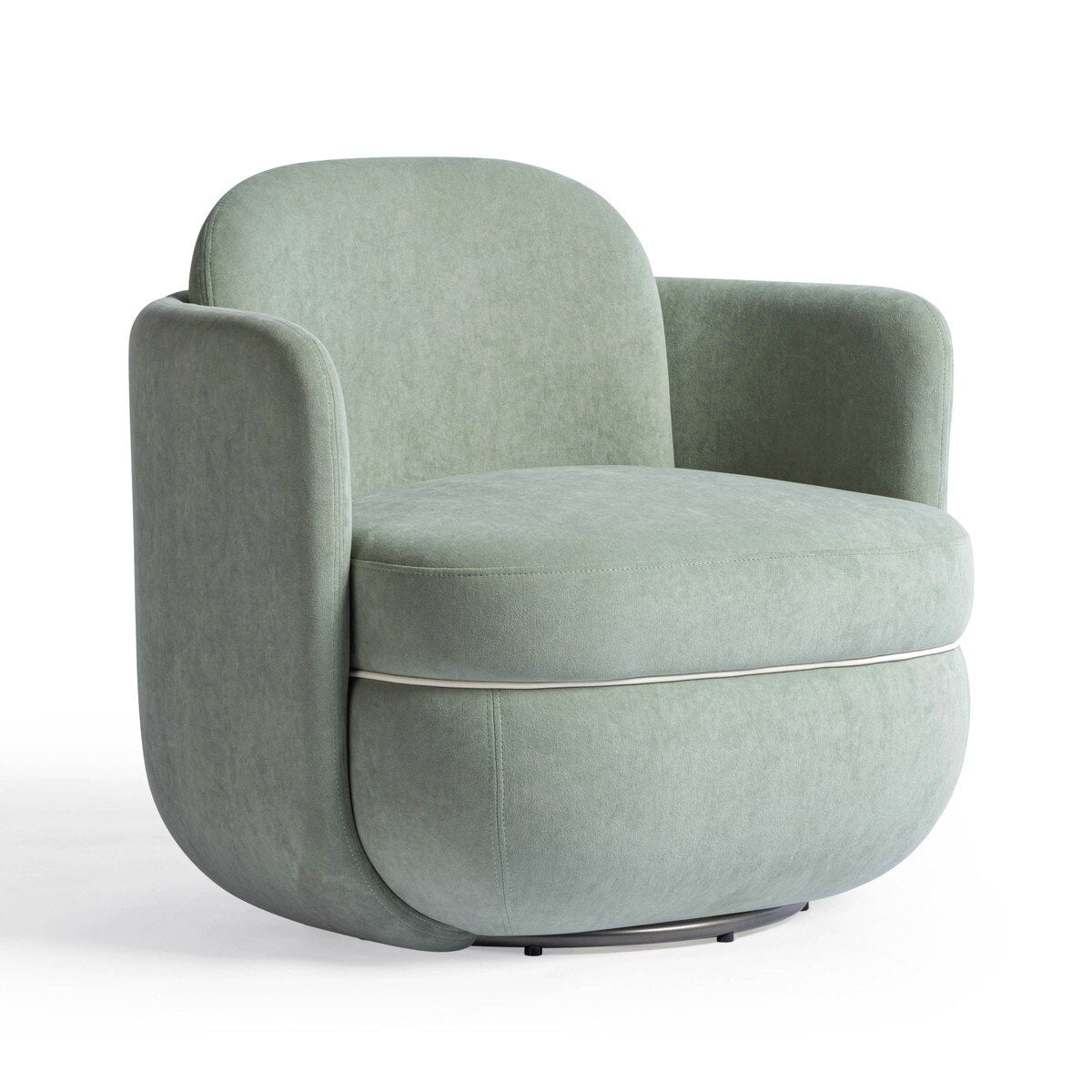 Chaise pivotante Sofie en velours vert menthe