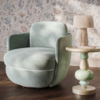 Chaise pivotante Sofie en velours vert menthe
