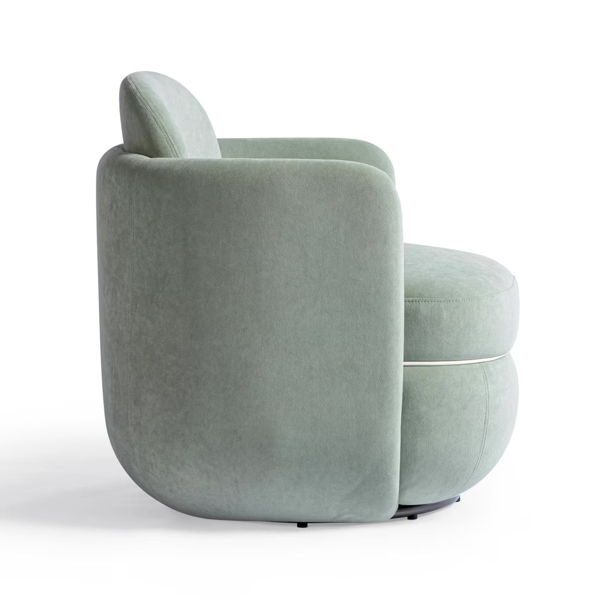 Chaise pivotante Sofie en velours vert menthe