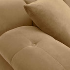 Chaise d'angle modulaire en velours Huggy Café Au Lait