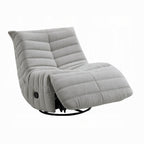 Taon Swivel Glider Manual Recliner Chair, Tufted Light Gray Chenille