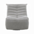 Taon Swivel Glider Manual Recliner Chair, Tufted Light Gray Chenille