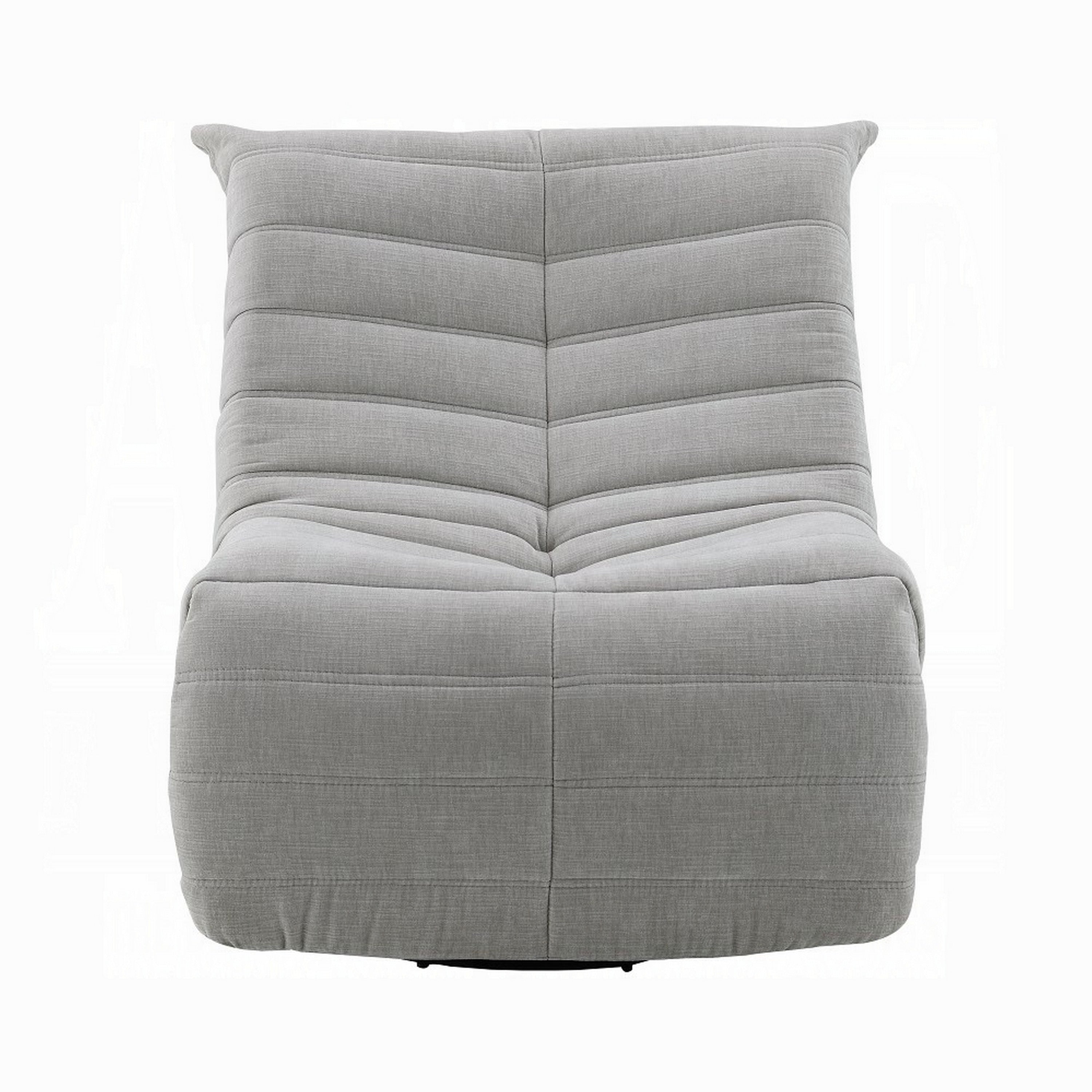 Taon Swivel Glider Manual Recliner Chair, Tufted Light Gray Chenille