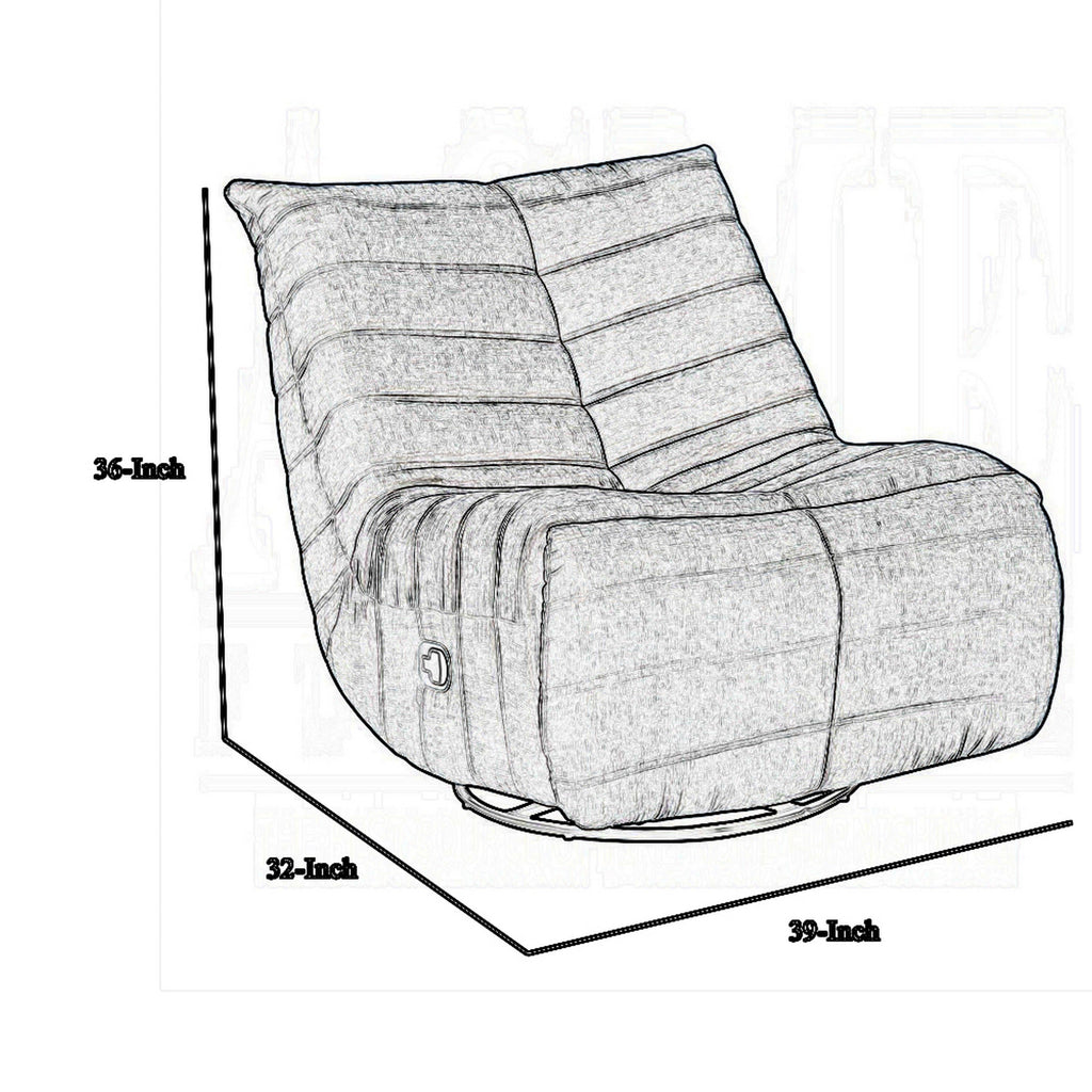 Taon Swivel Glider Manual Recliner Chair, Tufted Light Gray Chenille