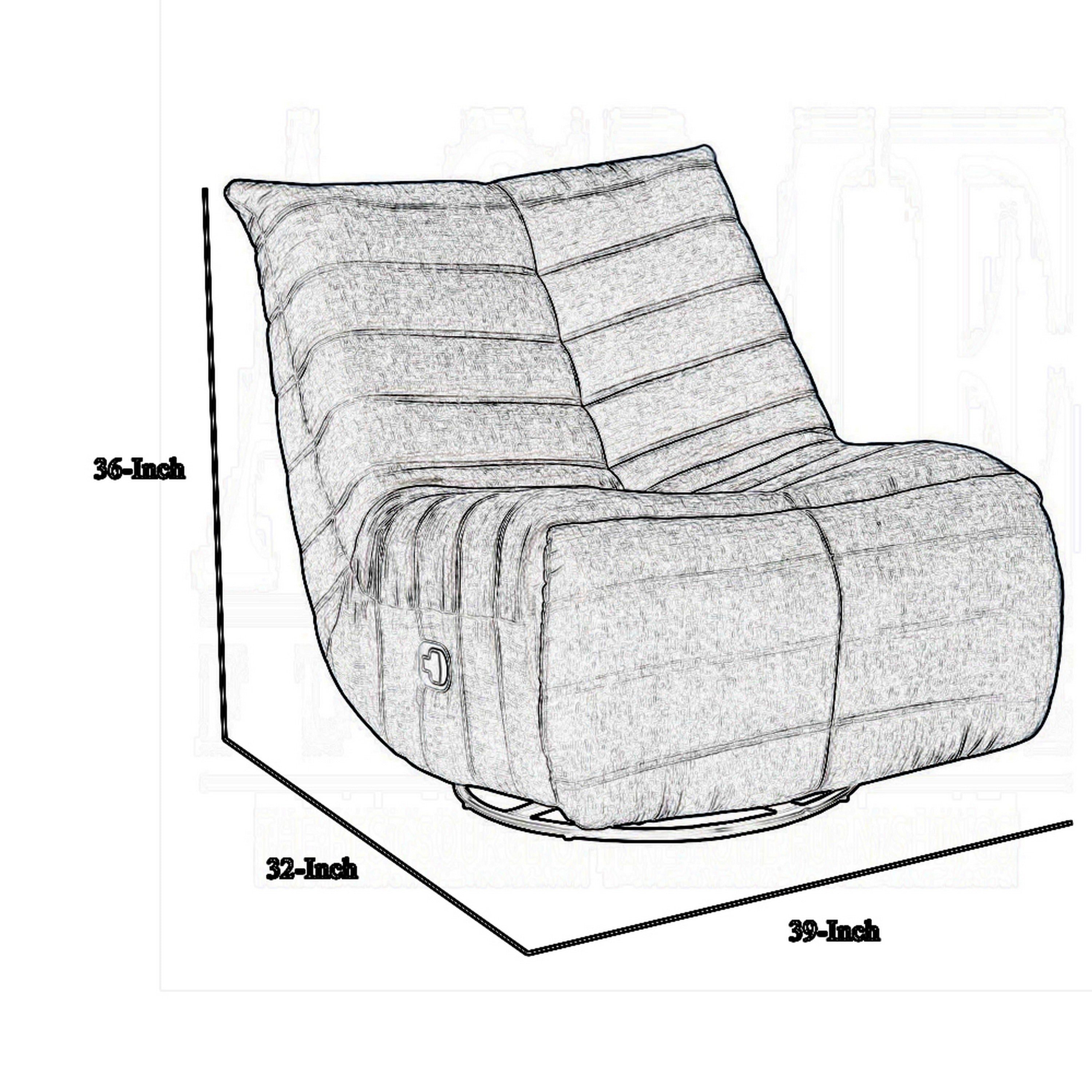 Taon Swivel Glider Manual Recliner Chair, Tufted Light Gray Chenille