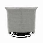 Taon Swivel Glider Manual Recliner Chair, Tufted Light Gray Chenille