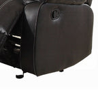 Zuru Motion Manual Rocker Recliner Chair, Plush Black Faux Leather