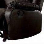 Zuru Motion Manual Rocker Recliner Chair, Plush Brown Faux Leather