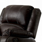 Zuru Motion Manual Rocker Recliner Chair, Plush Brown Faux Leather