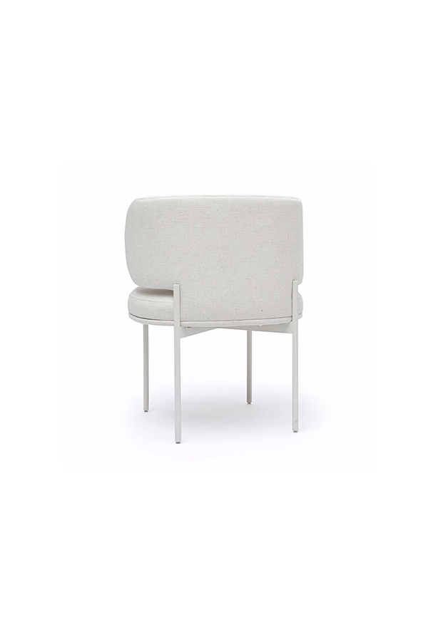 Chaise de salle à manger en lin crème Maurene