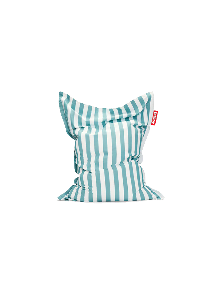 Pouf d'extérieur original à rayures