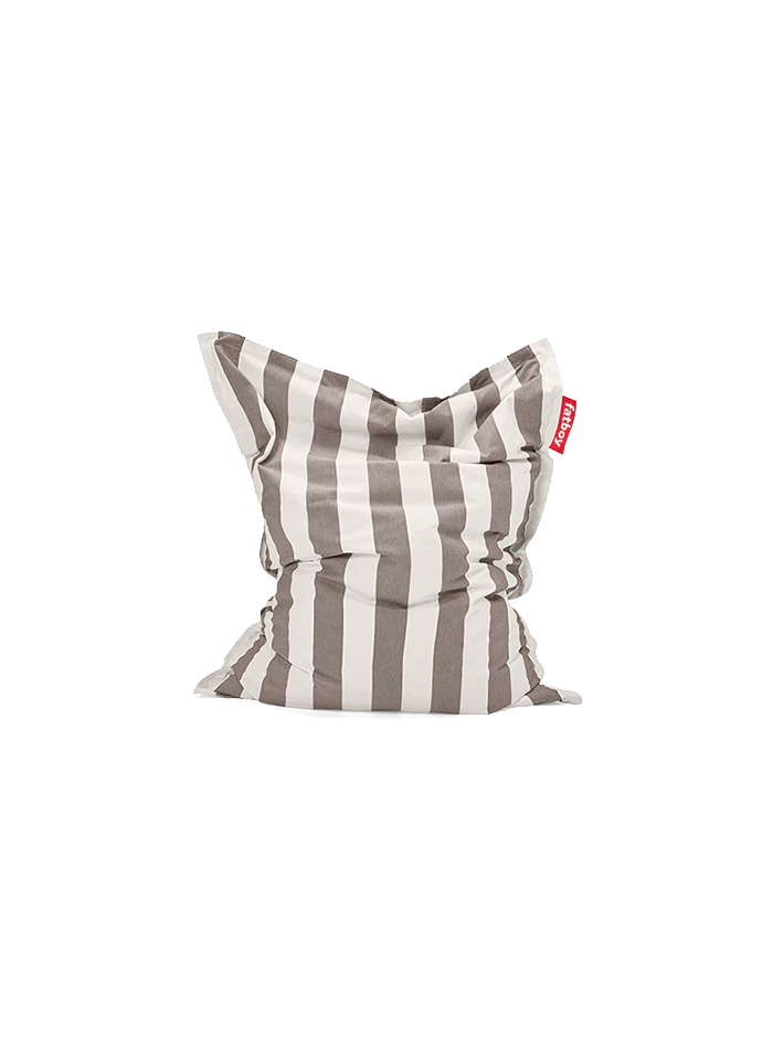 Pouf d'extérieur original à rayures