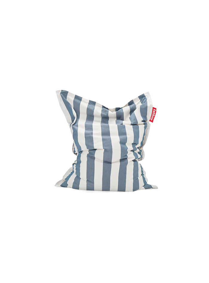 Pouf d'extérieur original à rayures