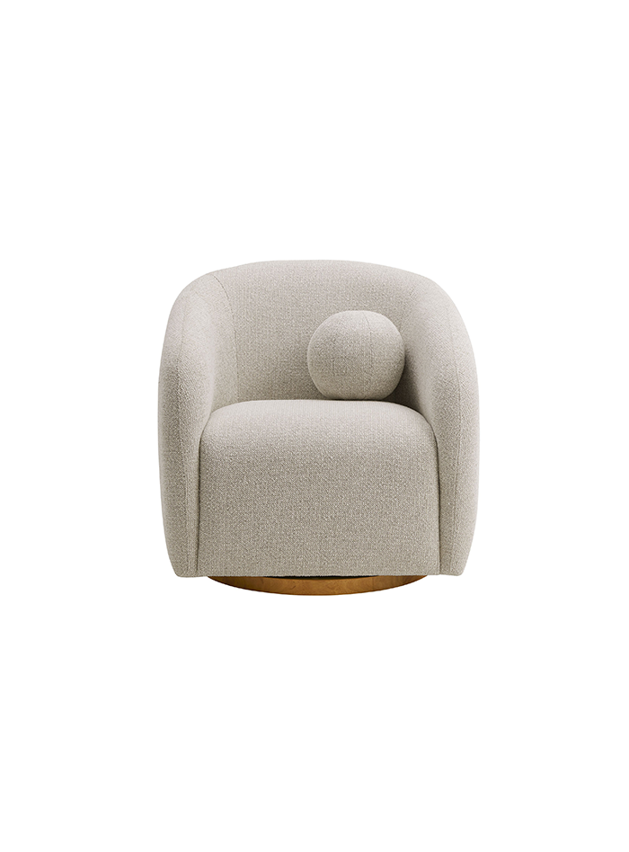 Fauteuil en tissu Chennie, gris tourterelle