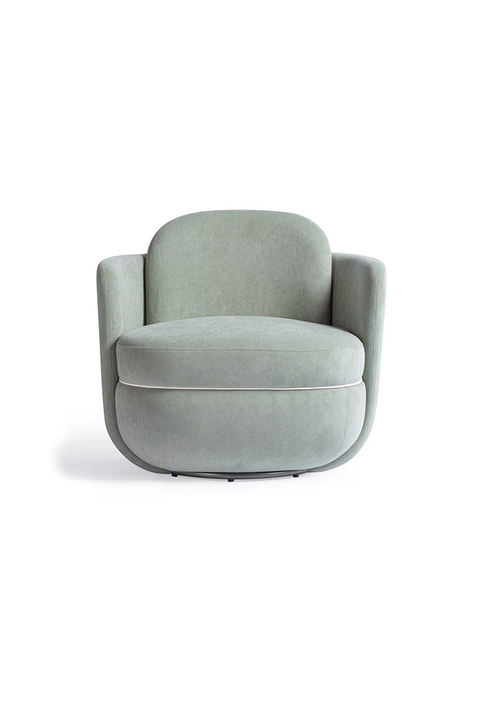 Chaise pivotante Sofie en velours vert menthe