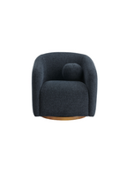 Fauteuil en tissu Chennie, bleu marine