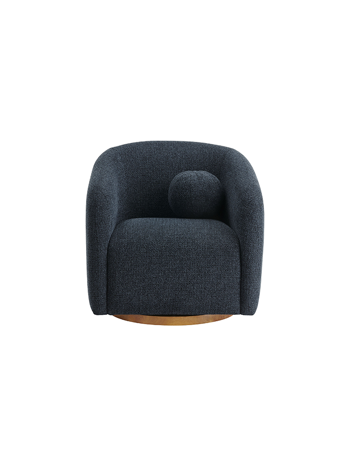 Fauteuil en tissu Chennie, bleu marine